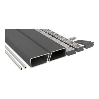 HANÖ Montageset 20 x 75 x 1793mm anthrazit mit Start- & Abschlussbefestigung