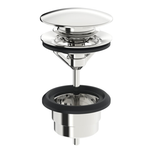 Hansa Ablaufgarnitur Druckbet. Push/Push, G 1 1/4, schl., chr