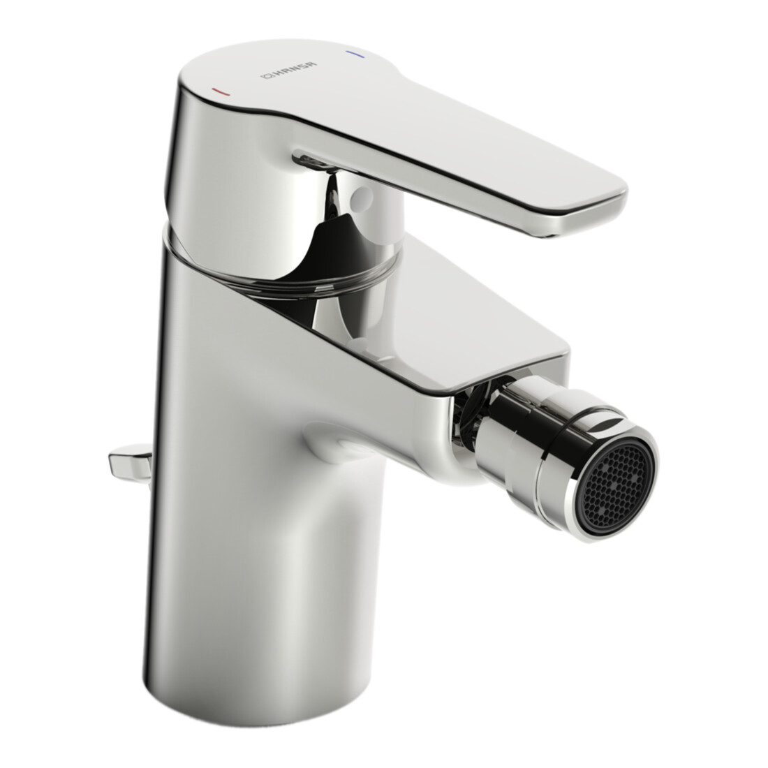 Hansa Bidet-Einhebelmischer HANSAPOLO m Ablg, f Sitzwaschb., Ausl. 106mm, chr