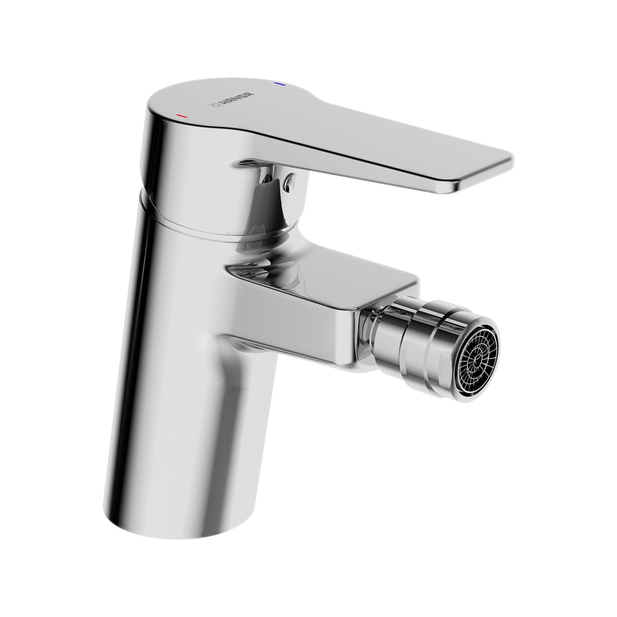 Hansa Bidet-Einhebelmischer HANSATWIST m Ablaufgarnitur, Ausladung 112mm, chrom