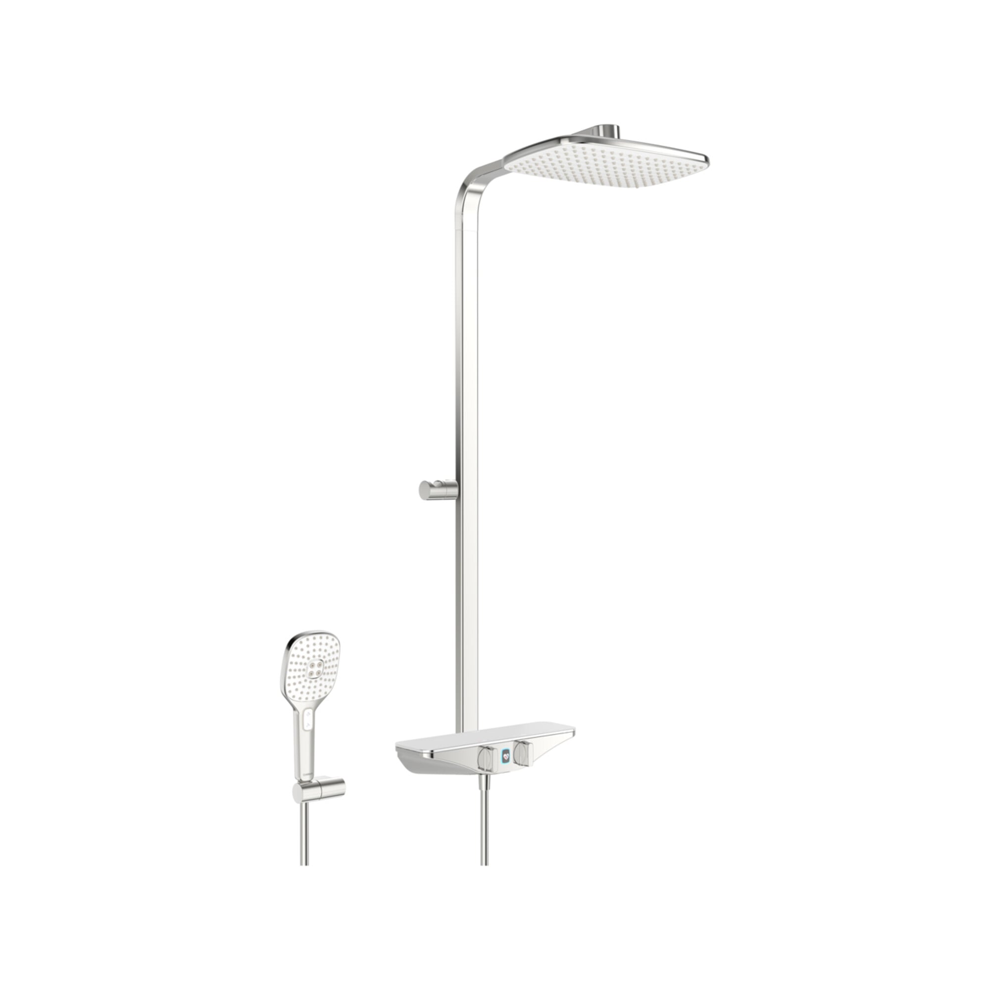 Hansa Br.THM HANSAEMOTION Wellfill AP, Batt, 3-Strahl, Glas, chr./we