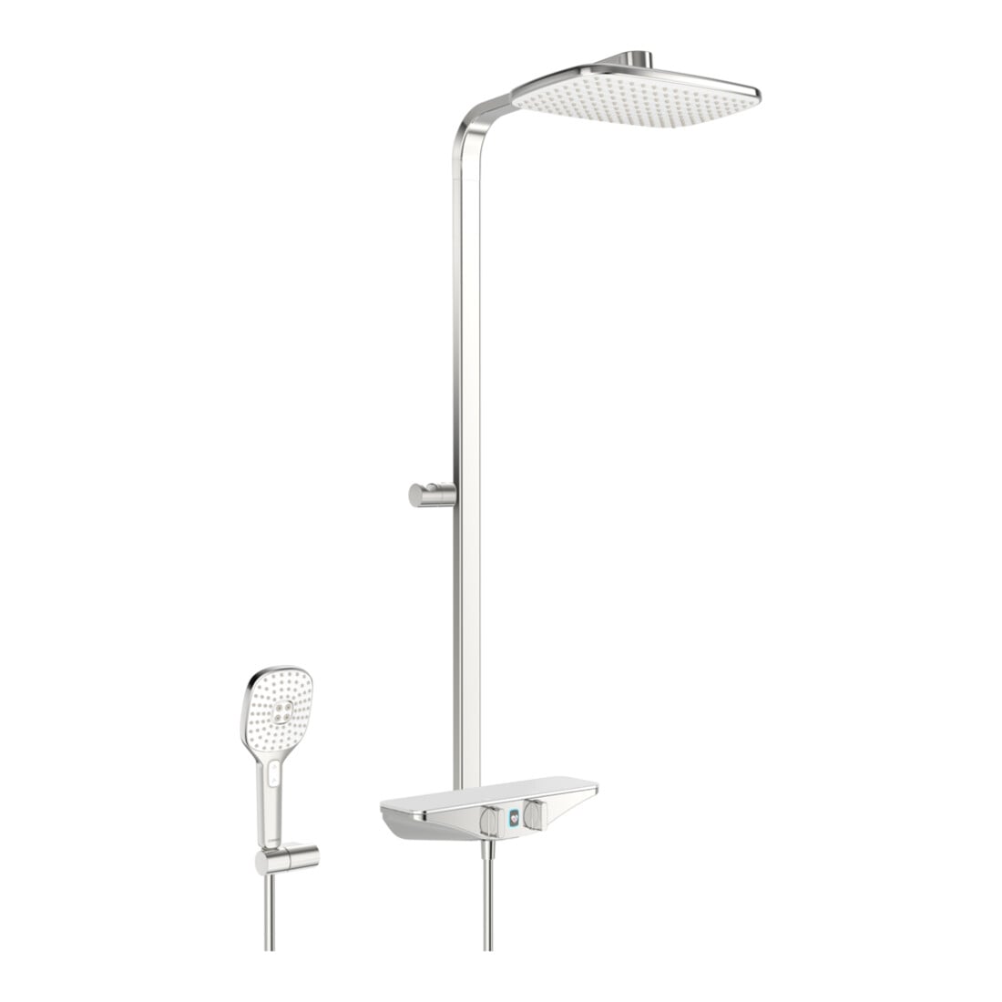 Hansa Br.THM HANSAEMOTION Wellfill AP, Batt, 3-Strahl, Glas, chr./we