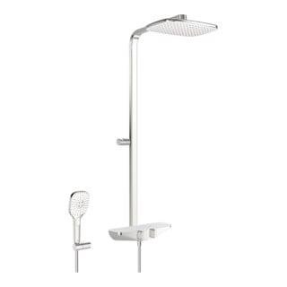 Hansa Brause-Thermostat HANSAEMOTION AP, 3-Strahl, Glas, chrom/weiß