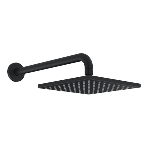 Hansa Douchette HANSAVIVA 200x200mm, noir mat, Wd, sortie 357mm, chrome