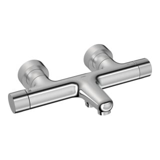 Hansa Duscharmatur HANSAPRISMA m Thermostat, Wandmontage, Stahl gebürstet