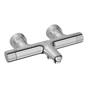 Hansa Duscharmatur HANSAPRISMA m Thermostat, Wandmontage, Stahl gebürstet