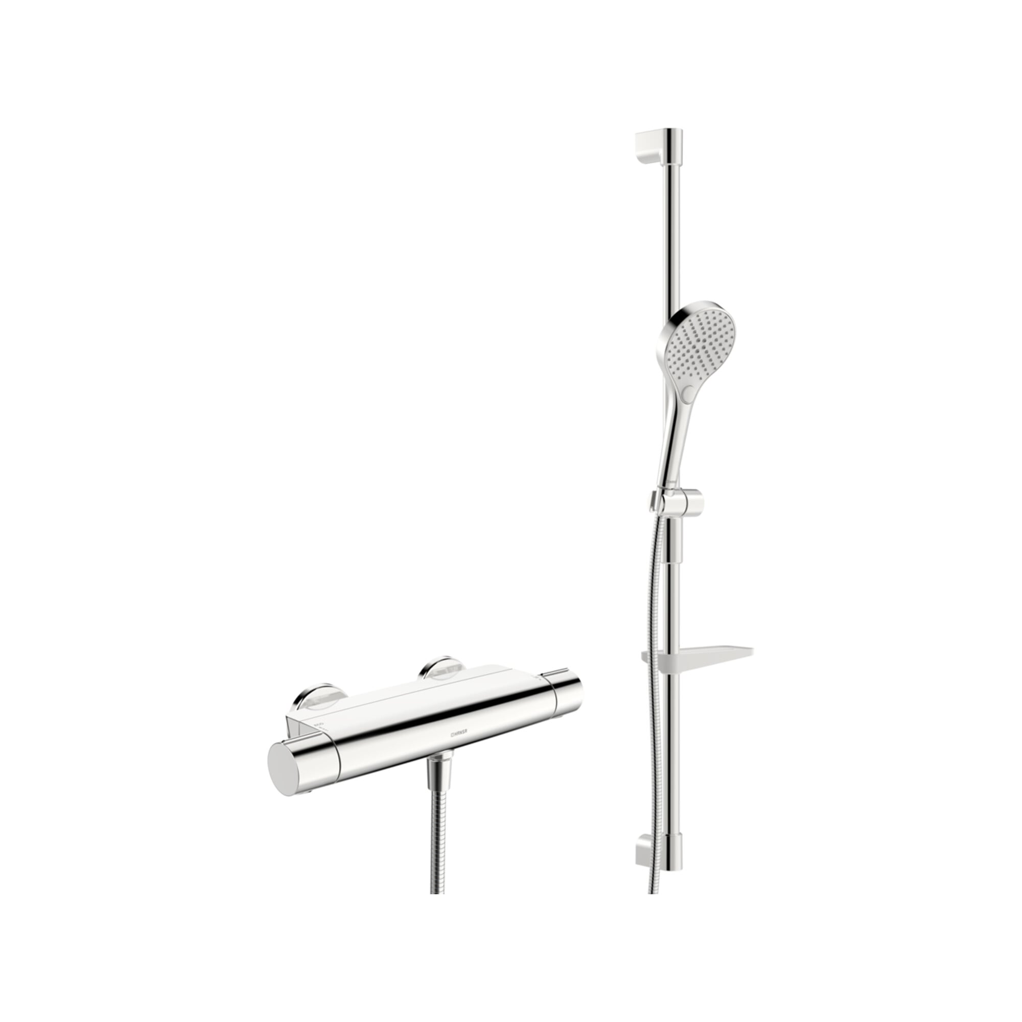 Hansa Duschsystem HANSAOPTIMA m Thermostat, Wandmontage (2-Loch), chrom
