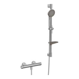 Hansa Duschsystem HANSAPRISMA avec thermostat, montage mural, 770 mm, chrome