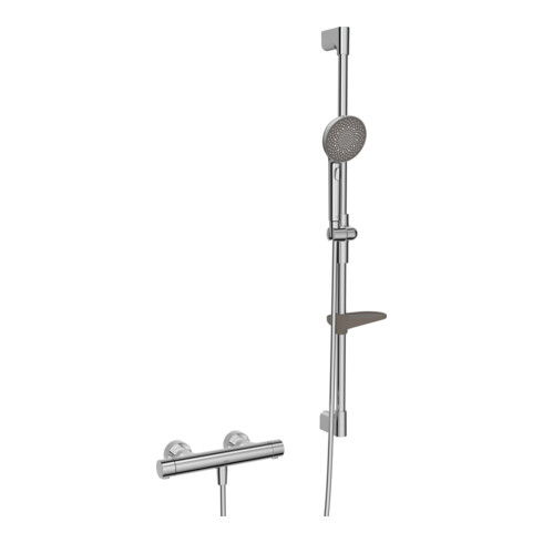 Hansa Duschsystem HANSAPRISMA m Thermostat, Wandmontage, 970mm, chrom