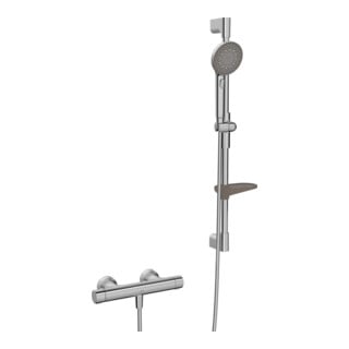 Hansa Duschsystem HANSAPRISMA m Thermostat, Wd-mont., 770mm, St. gebürstet