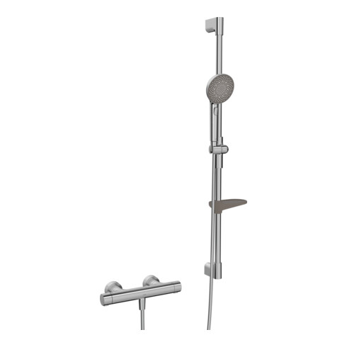 Hansa Duschsystem HANSAPRISMA m Thermostat, Wd-mont., 970mm, St. gebürstet