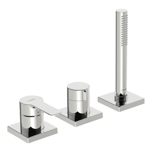 Hansa Fertigmontageset HANSALIGNA 3-Loch-Bidet-Einhebelmischer, Rosette eckig, chrom