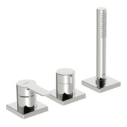 Hansa Fertigmontageset HANSALIGNA 3-Loch-Bidet-Einhebelmischer, Rosette eckig, chrom