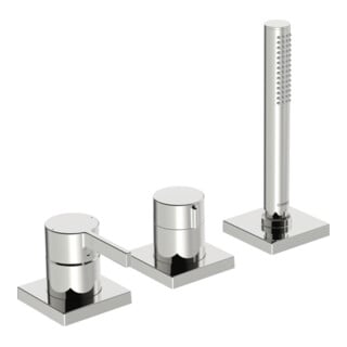 Hansa Fertigmontageset HANSALOFT 3-Loch-Bidet-Einhebelmischer, Rosette eckig, chrom