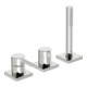 Hansa Fertigmontageset HANSALOFT 3-Loch-Bidet-Einhebelmischer, Rosette eckig, chrom-1