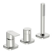 Hansa Fertigmontageset HANSASTELA 3-Loch-Wann- + Br-EHM, Drehumst., chr
