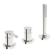 Hansa Fertigset HANSADESIGNO Style 3-Loch-Bidet-Einhebelmischer, Rosette rund, chrom