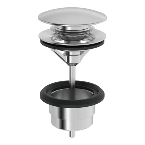 Hansa Garniture de vidange Push-Open, acier brossé