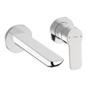Hansa HANSABASIC Kit montage prêt mitigeur lavabo 2 trous encastré, sortie 185, chromé