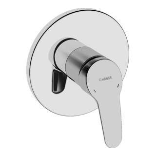 Hansa HANSABLUEBOX FE avec set décoratif z HANSAMIX Douchette à une main, tapis de douche chromé