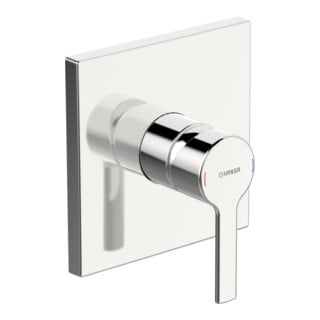 Hansa HANSABLUEBOX FE avec set décoratif z HANSARONDA tapis de douche à une main. chromé