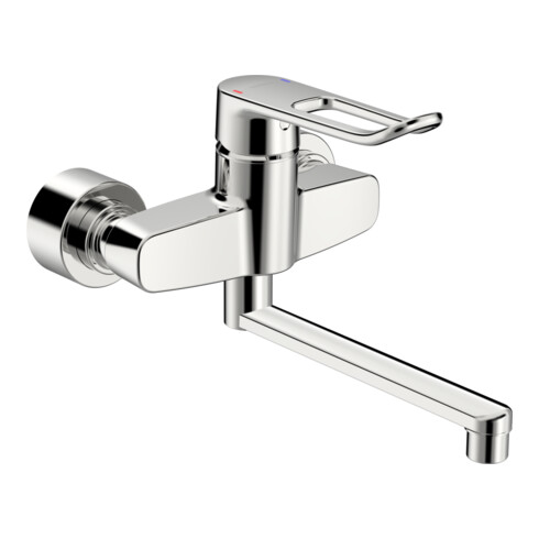 Hansa HANSACLINICA Mitigeur lavabo monocommande mural, bec 277 mm, chrome