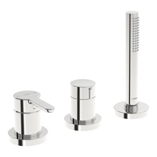 Hansa HANSADESIGNO Style Ensemble complet Mitigeur monocommande bidet 3 trous, rosace ronde, chrome