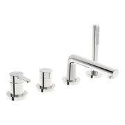 Hansa HANSADESIGNO Style Ensemble prêt à poser 4-L.-BW-EHM, rosace ronde, chrome