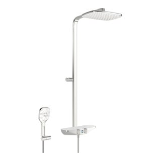 Hansa HANSAEMOTION Robinet Mitigeur AP Wellfill, Batterie, 3 jets, Verre, chromé/blanc