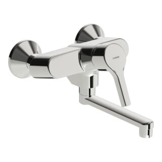 Hansa HANSAPALENO Mitigeur lavabo monocommande mural, sans vidage, bec 242 mm, chrome