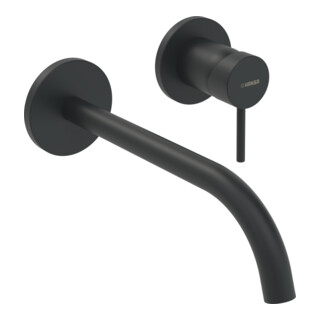 Hansa HANSAPUBLIC Set de montage encastré mitigeur lavabo mural, A 225mm, d 19mm, noir mat