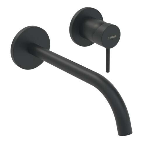 Hansa HANSAPUBLIC Set de montage encastré mitigeur lavabo mural, A 225mm, d 19mm, noir mat
