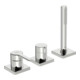 Hansa HANSARONDA Set de montage prêt Mitigeur monocommande bidet 3 trous, rosace carrée, chrome-1