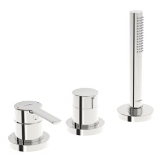 Hansa HANSARONDA Set de montage prêt Mitigeur monocommande bidet 3 trous, rosace ronde, chrome