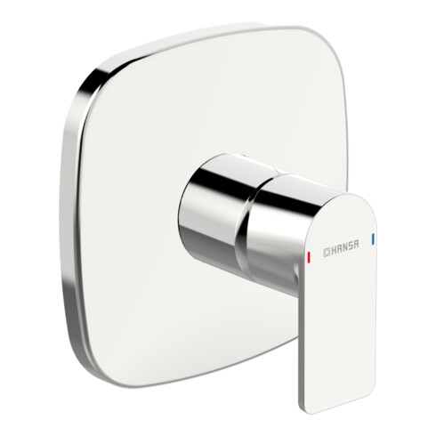 Hansa HANSASTELA Ensemble de montage prêt à l’emploi Mitigeur douche encastré, rosace bords doux, chrome