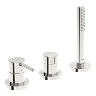 Hansa HANSAVANTIS Style Set de montage complet Mitigeur bidet 3 trous, rosace ronde, chrome