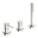 Hansa HANSAVANTIS Style Set de montage complet Mitigeur bidet 3 trous, rosace ronde, chrome-1