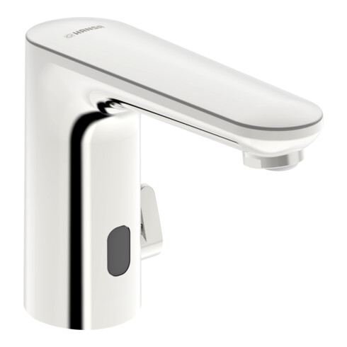 Hansa Infrarot-Waschtischarmatur HANSAELECTRA digi. Batt, o. Abl.garn, Ausl. 123mm, ND, chr