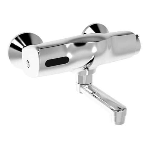 Hansa Infrarot-Waschtischwandarmatur HANSAELECTRA Batteriebetrieb, Ausladung 150mm, chrom