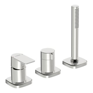 Hansa Kit de montage complet HANSASTELA robinet baignoire 3 trous + Br-EHM, rotatif, chrome