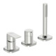 Hansa Kit de montage complet HANSASTELA robinet baignoire 3 trous + Br-EHM, rotatif, chrome-1