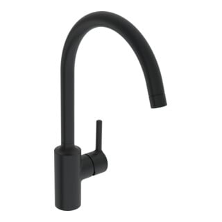 Hansa Mitigeur monocommande de cuisine HANSAVANTIS commande latérale, ND, bec 247 mm, noir mat