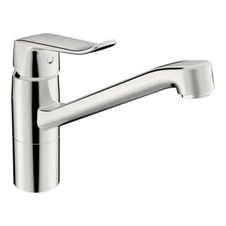 Hansa Mitigeur monocommande d'évier HANSACARE o ALG, noir, levier long, bec 214 mm, chromé