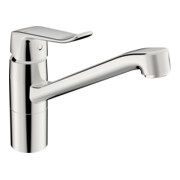 Hansa Mitigeur monocommande d'évier HANSACARE o ALG, noir, levier long, bec 214 mm, chromé