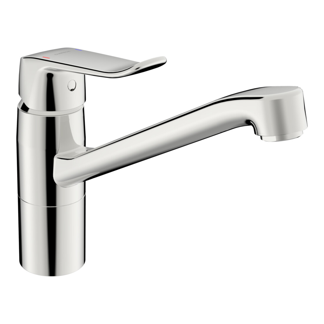 Hansa Mitigeur monocommande d'évier HANSACARE o ALG, noir, levier long, bec 214 mm, chromé