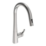 Hansa Mitigeur monocommande évier HANSADESIGNO Style commande latérale, 2 jets, H 231 mm, acier brossé
