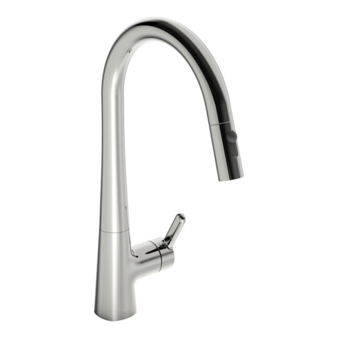 Hansa Mitigeur monocommande évier HANSADESIGNO Style, levier latéral, pivotant, bec 231 mm, chromé