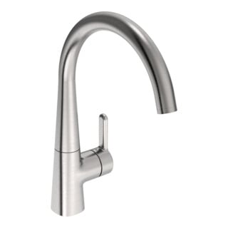 Hansa Mitigeur monocommande HANSADESIGNO Style à commande latérale, bec 219 mm, acier courbé