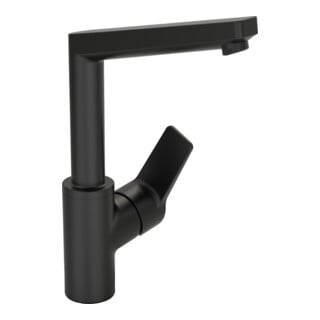 Hansa Mitigeur monocommande lavabo HANSATWIST He. s, o ALG, bec 130 mm, mat noir