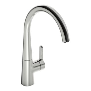 Hansa Mitigeur monotrou HANSADESIGNO Style ND, acier inox, pivotant, bec 219 mm, chrome